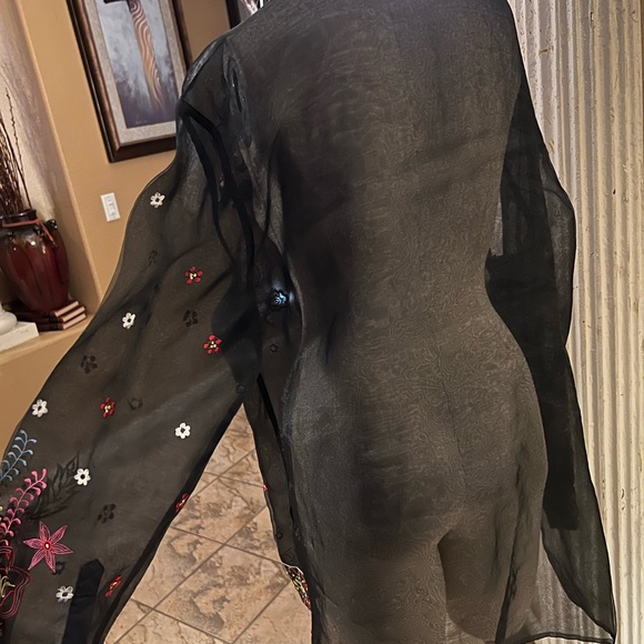 Vintage Donna Vinci Sheer Polyester Embroidery Blouse/Top - Picture 5 of 10